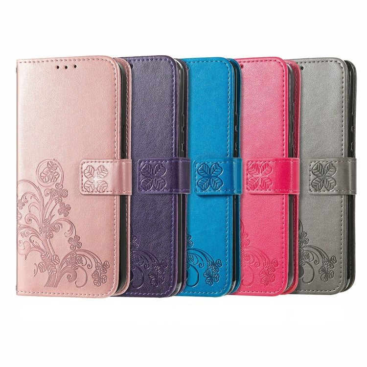 For  Doogee X96 Pro Four-leaf Clasp Embossed Buckle Mobile Phone Protection Leather Case with Lanyard & Card Slot & Wallet & Bracket Function(Rose Gold) - More Brand by PMC TechLife | Online Shopping South Africa | PMC TechLife | Buy Now Pay Later Mobicred