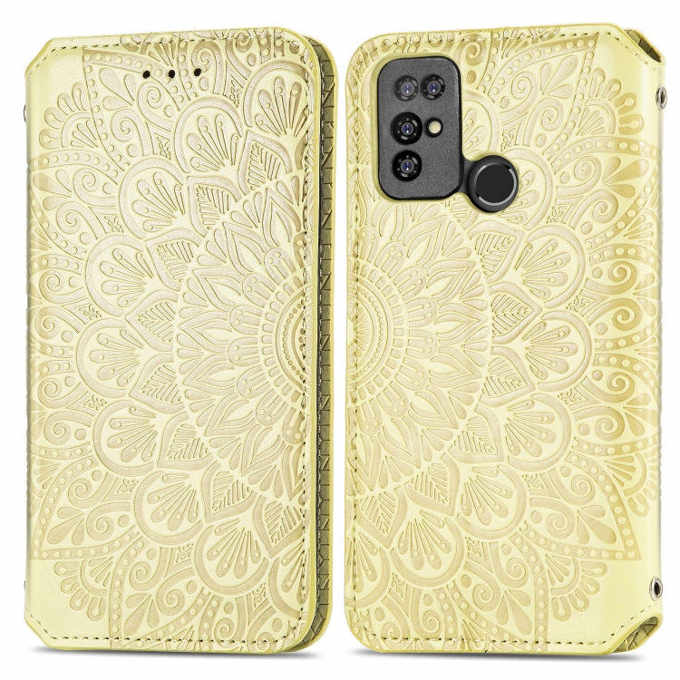 For Doogee X96 Pro Blooming Mandala Embossed Pattern Magnetic Horizontal Flip Leather Case with Holder & Card Slots & Wallet(Yellow) - More Brand by PMC Jewellery | Online Shopping South Africa | PMC Jewellery | Buy Now Pay Later Mobicred