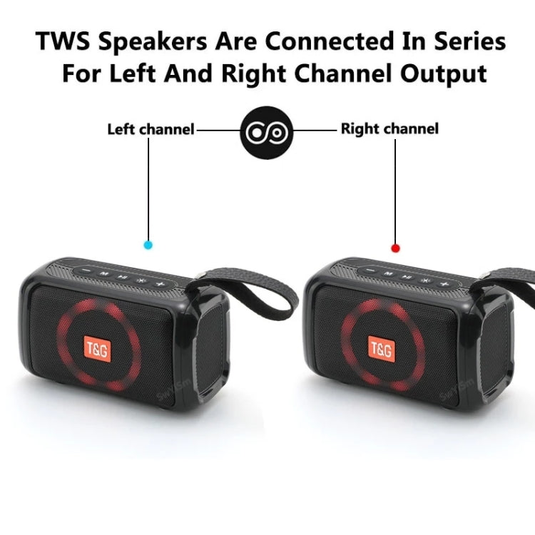 T&G TG193 Portable Bluetooth Speaker LED Light Waterproof Outdoor Subwoofer Support TF Card / FM Radio / AUX(Green) - free shipping - PMC Jewellery - Order now!