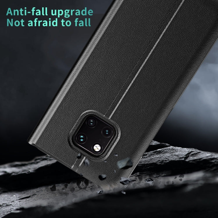 For Huawei P30 Pro Side Electroplated Dormant Ultra-Thin Horizontal Flip Leather Case with Holder(Dark Blue) - Huawei Cases by PMC TechLife | Online Shopping South Africa | PMC TechLife