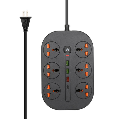 T21 PD3.0 + QC3.0 Multi Hole Row Plug 3000W High Power Socket, US Plug(Black) - Extension Socket by PMC Jewellery | Online Shopping South Africa | PMC Jewellery | Buy Now Pay Later Mobicred