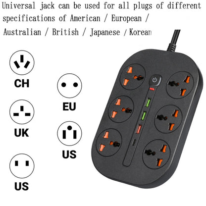 T21 PD3.0 + QC3.0 Multi Hole Row Plug 3000W High Power Socket, US Plug(Black) - Extension Socket by PMC Jewellery | Online Shopping South Africa | PMC Jewellery | Buy Now Pay Later Mobicred