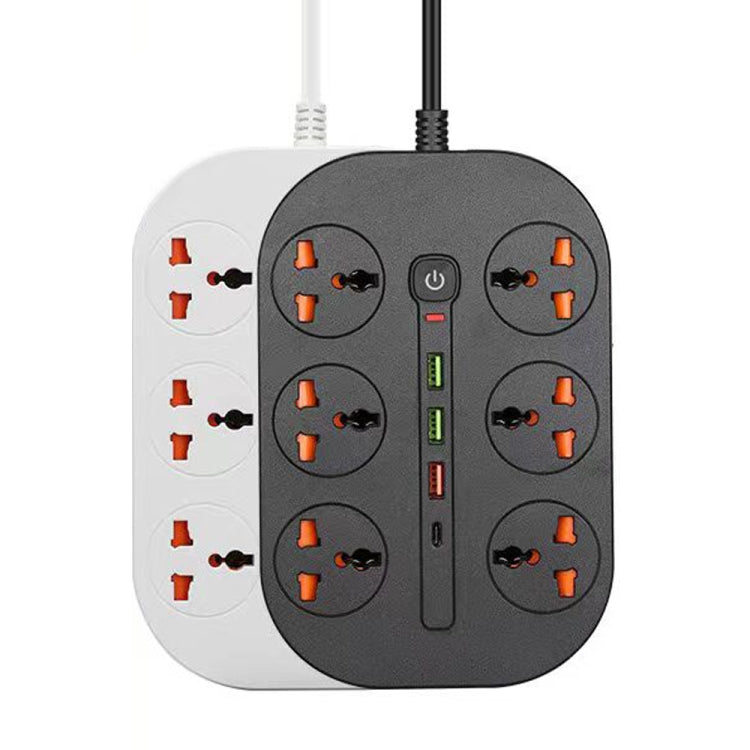 T21 PD3.0 + QC3.0 Multi Hole Row Plug 3000W High Power Socket, US Plug(Black) - Extension Socket by PMC Jewellery | Online Shopping South Africa | PMC Jewellery | Buy Now Pay Later Mobicred