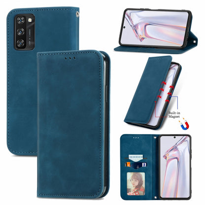 For Blackview A100 Retro Skin Feel Business Magnetic Horizontal Flip Leather Case with Holder & Card Slots & Wallet & Photo Frame(Blue) - More Brand by PMC Jewellery | Online Shopping South Africa | PMC Jewellery | Buy Now Pay Later Mobicred