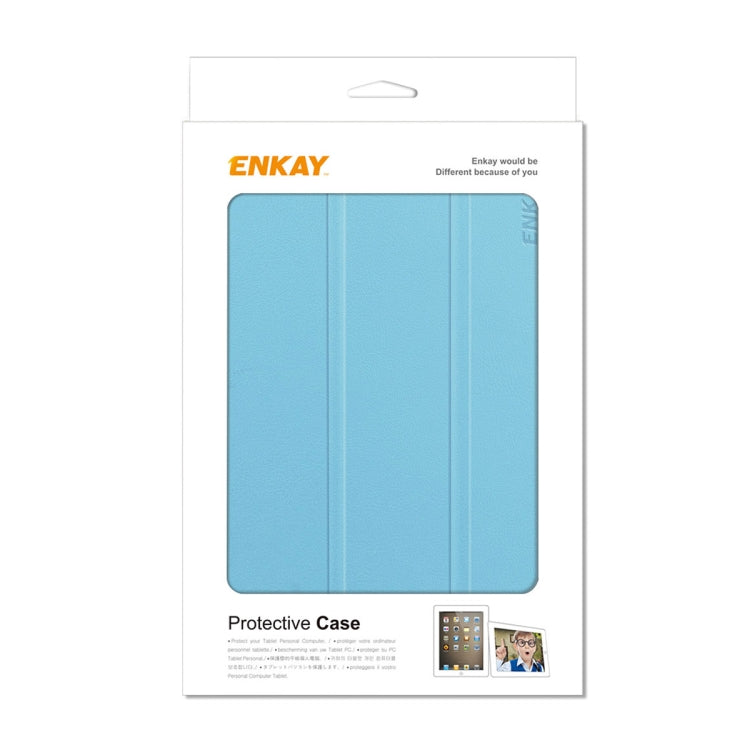For iPad mini 2024 / mini 6 ENKAY Custer Texture Horizontal Flip PU+TPU Leather Tablet Case with Three-folding Holder & Sleep / Wake-up Function & Pen Holder(Dark Green) - free shipping - PMc TechLife - Order now!