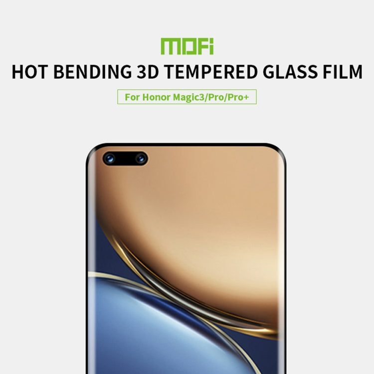 For Honor Magic 3 / Magic 3 Pro MOFI 9H 3D Explosion Proof Thermal Bending Full Screen Tempered Glass Film(Black) - Honor Tempered Glass by MOFI | Online Shopping South Africa | PMC Jewellery