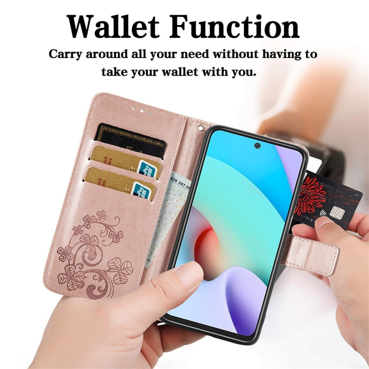 For Blackview A100 Four-leaf Clasp Embossed Buckle Mobile Phone Protection Leather Case with Lanyard & Card Slot & Wallet & Bracket Function(Blue) - More Brand by PMC TechLife | Online Shopping South Africa | PMC TechLife | Buy Now Pay Later Mobicred