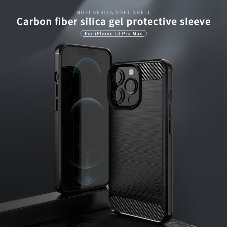 For iPhone 13 Pro Max MOFI Gentleness Series Brushed Texture Carbon Fiber Soft TPU Case  (Blue) - iPhone 13 Pro Max Cases by MOFI | Online Shopping South Africa | PMC TechLife | Buy Now Pay Later Mobicred