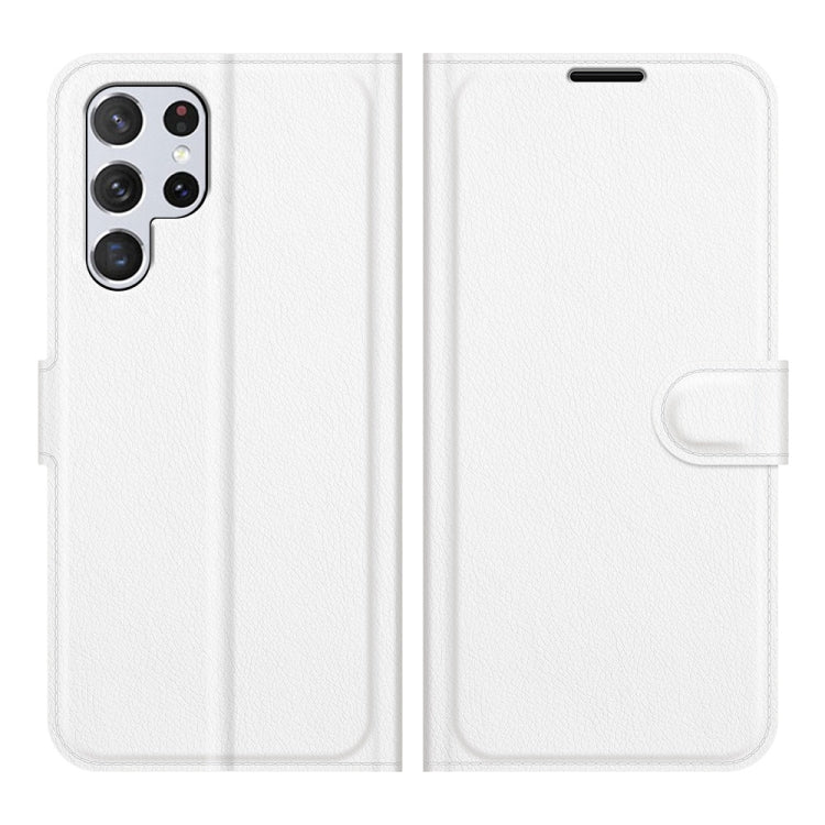 For Samsung Galaxy S22 Ultra 5G Litchi Texture Horizontal Flip Protective Case with Holder & Card Slots & Wallet(White) - Galaxy S22 Ultra 5G Cases by PMC TechLife | Online Shopping South Africa | PMC TechLife | Buy Now Pay Later Mobicred