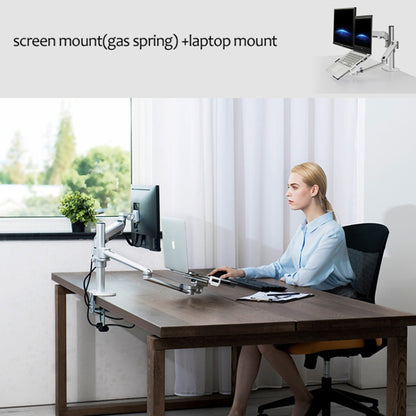 OL-3S Aluminum Height Adjustable Desktop Computer Stand for 17-32 inch and 12-17 inch Monitor(Silver) - Laptop Stand by PMC Jewellery | Online Shopping South Africa | PMC Jewellery | Buy Now Pay Later Mobicred