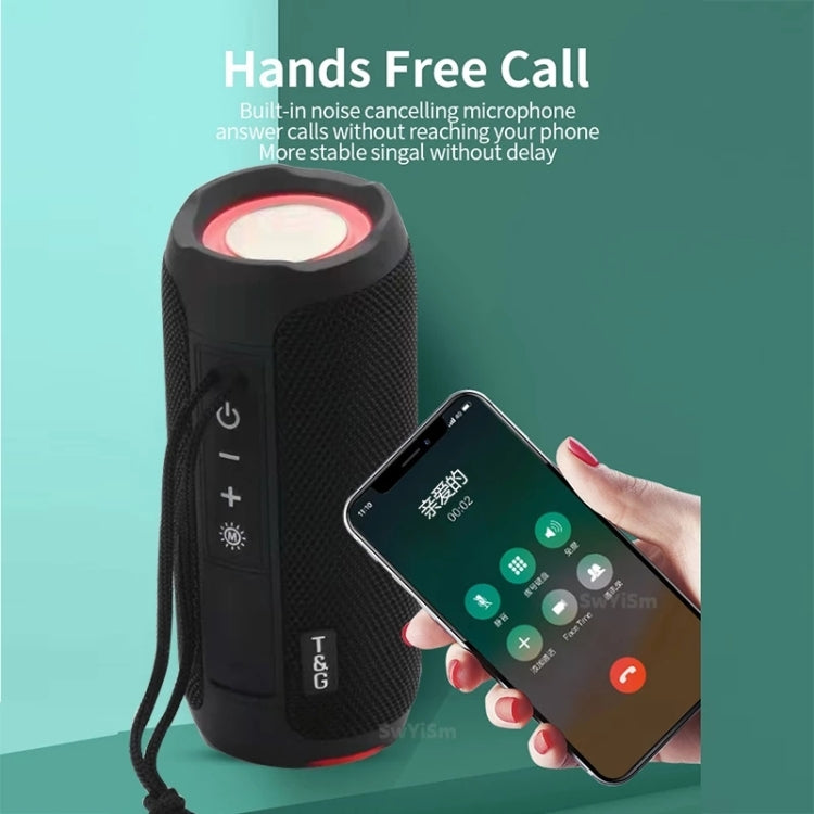 T&G TG227 Outdoor Portable Waterproof Bluetooth Music Speaker with LED Support FM / TF / USB(Black) - Desktop Speaker by T&G | Online Shopping South Africa | PMC Jewellery | Buy Now Pay Later Mobicred