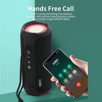 T&G TG227 Outdoor Portable Waterproof Bluetooth Music Speaker with LED Support FM / TF / USB(Black) - Desktop Speaker by T&G | Online Shopping South Africa | PMC Jewellery | Buy Now Pay Later Mobicred