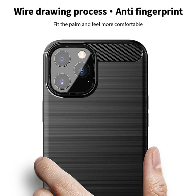 For iPhone 12 / 12 Pro MOF Gentleness Series Brushed Texture Carbon Fiber Soft TPU Case(Gray) - iPhone 12 / 12 Pro Cases by MOFI | Online Shopping South Africa | PMC TechLife