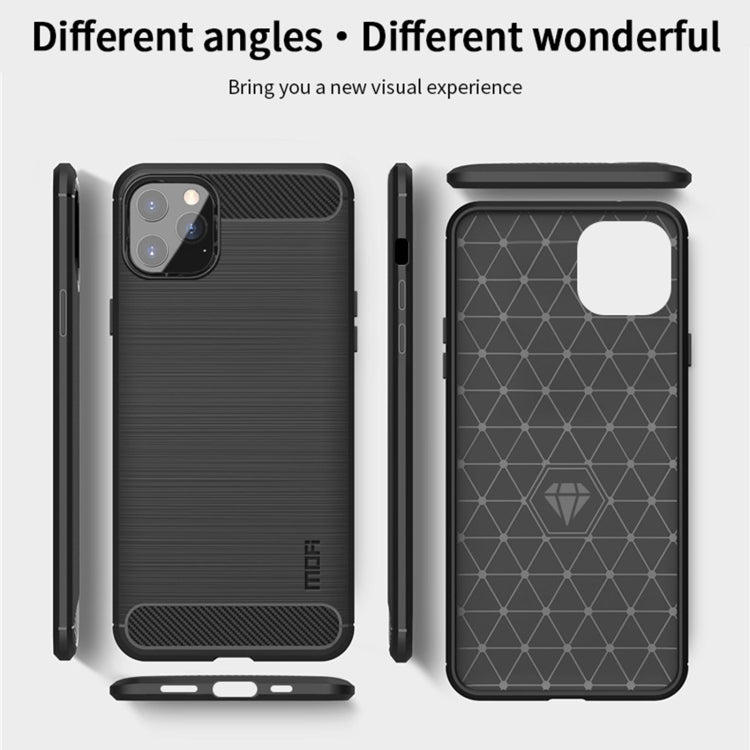 For iPhone 12 / 12 Pro MOF Gentleness Series Brushed Texture Carbon Fiber Soft TPU Case(Gray) - iPhone 12 / 12 Pro Cases by MOFI | Online Shopping South Africa | PMC Jewellery