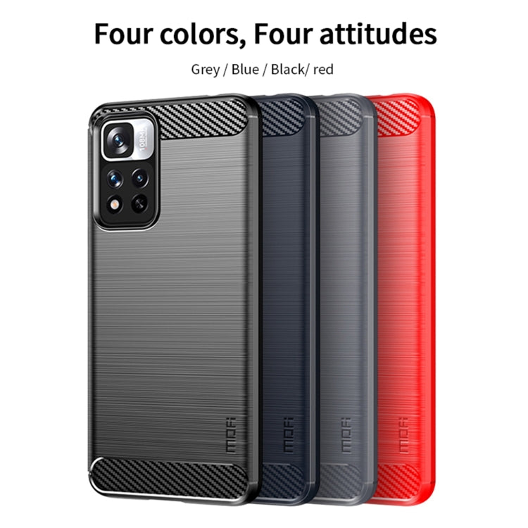 For Xiaomi Redmi Note11 Pro / Note 11 Pro+ MOFI Gentleness Series Brushed Texture Carbon Fiber Soft TPU Phone Case(Black) - Xiaomi Cases by MOFI | Online Shopping South Africa | PMC Jewellery