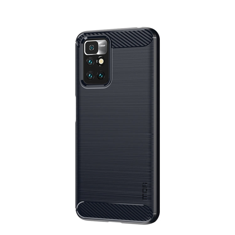 For Xiaomi Redmi 10 / 10 Prime MOFI Gentleness Series Brushed Texture Carbon Fiber Soft TPU Phone Case(Blue) - Xiaomi Cases by MOFI | Online Shopping South Africa | PMC TechLife