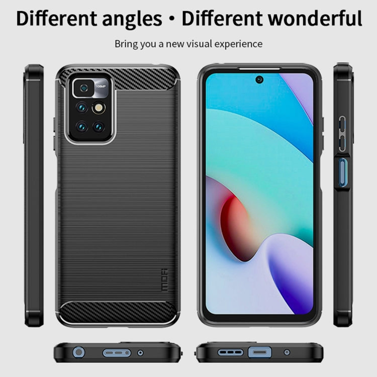For Xiaomi Redmi 10 / 10 Prime MOFI Gentleness Series Brushed Texture Carbon Fiber Soft TPU Phone Case(Blue) - Xiaomi Cases by MOFI | Online Shopping South Africa | PMC TechLife