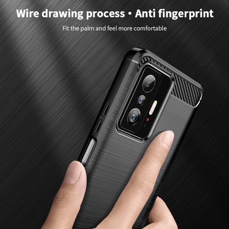 For Xiaomi Mi 11T / 11T Pro MOFI Gentleness Series Brushed Texture Carbon Fiber Soft TPU Phone Case(Blue) - Xiaomi Cases by MOFI | Online Shopping South Africa | PMC TechLife | Buy Now Pay Later Mobicred