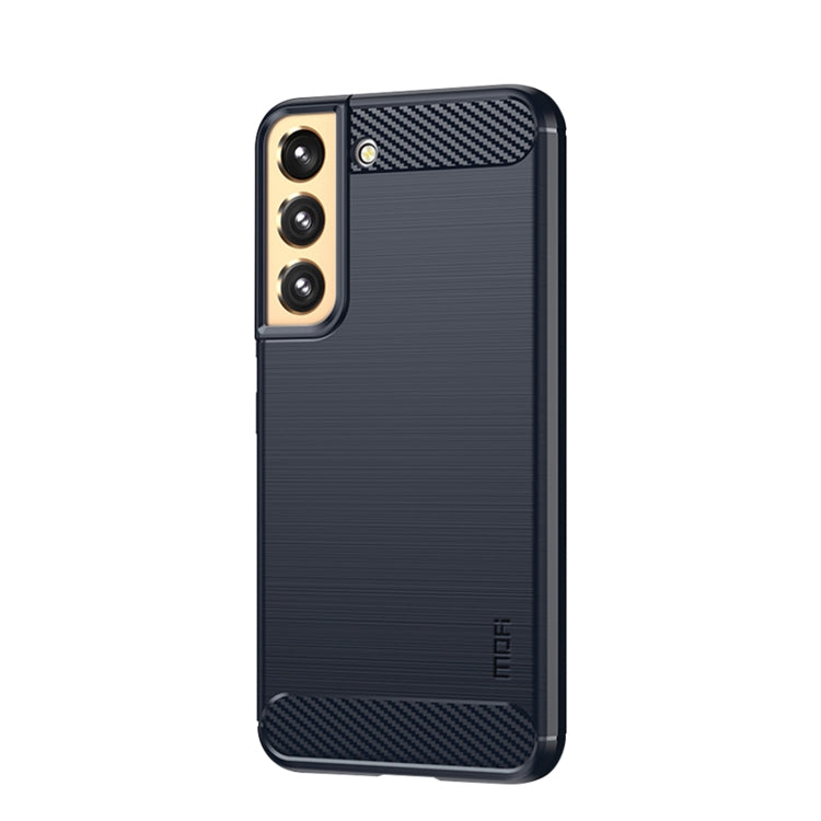 For Samsung Galaxy S22 5G MOFI Gentleness Series Brushed Texture Carbon Fiber Soft TPU Case(Blue) - free shipping - PMC TechLife - Order now!