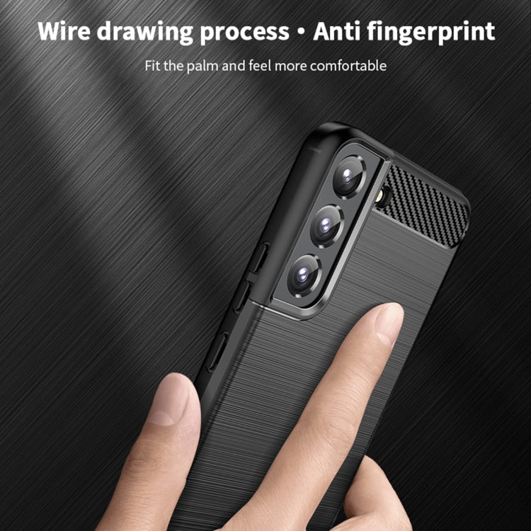 For Samsung Galaxy S22 5G MOFI Gentleness Series Brushed Texture Carbon Fiber Soft TPU Case(Blue) - free shipping - PMC TechLife - Order now!
