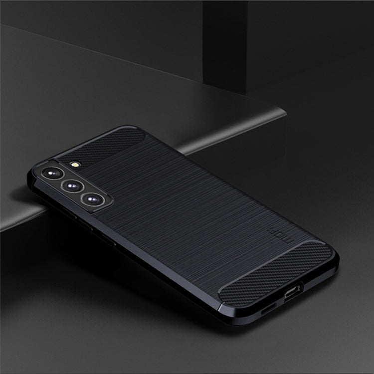 For Samsung Galaxy S22+ 5G MOFI Gentleness Series Brushed Texture Carbon Fiber Soft TPU Case(Blue) - Galaxy S22+ 5G Cases by MOFI | Online Shopping South Africa | PMC Jewellery