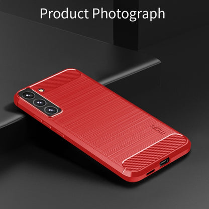 For Samsung Galaxy S22+ 5G MOFI Gentleness Series Brushed Texture Carbon Fiber Soft TPU Case(Red) - Galaxy S22+ 5G Cases by MOFI | Online Shopping South Africa | PMC Jewellery