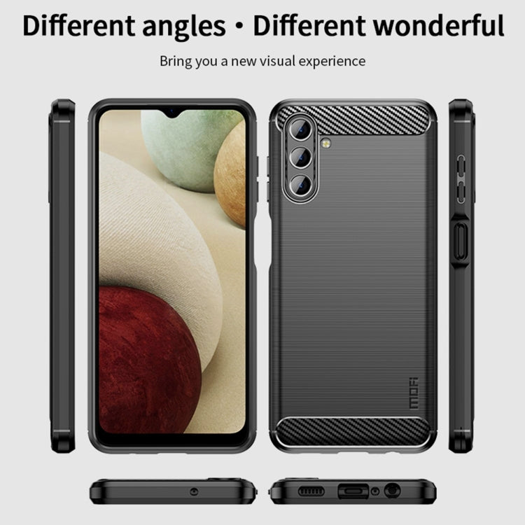 For Samsung Galaxy A13 5G MOFI Gentleness Series Brushed Texture Carbon Fiber Soft TPU Case(Red) - Galaxy Phone Cases by MOFI | Online Shopping South Africa | PMC TechLife | Buy Now Pay Later Mobicred