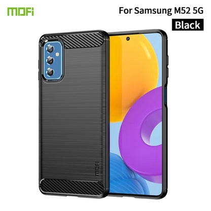 For Samsung Galaxy M52 5G MOFI Gentleness Series Brushed Texture Carbon Fiber Soft TPU Case(Black) - Galaxy Phone Cases by MOFI | Online Shopping South Africa | PMC Jewellery