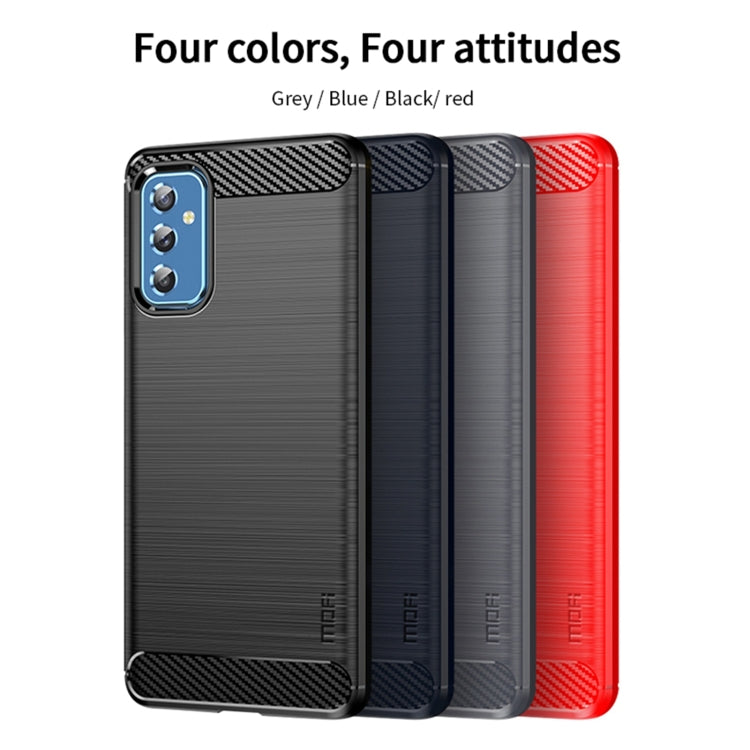 For Samsung Galaxy M52 5G MOFI Gentleness Series Brushed Texture Carbon Fiber Soft TPU Case(Red) - Galaxy Phone Cases by MOFI | Online Shopping South Africa | PMC Jewellery