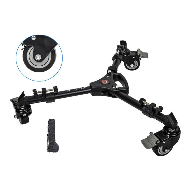 YUNTENG 901 Aluminium Alloy Camera Tripod Foot Wheel Pulley Base, Load 30KG - free shipping - PMC TechLife - Order now!