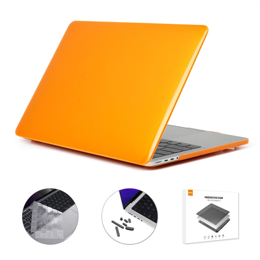 ENKAY Hat-Prince 3 in 1 Crystal Laptop Protective Case + TPU Keyboard Film + Anti-dust Plugs Set for MacBook Pro 16.2 inch A2485 2021/A2880 2023, Version:US Version(Orange) - MacBook Pro Cases by ENKAY | Online Shopping South Africa | PMC Jewellery | Buy Now Pay Later Mobicred