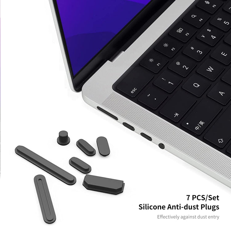 ENKAY Hat-Prince 3 in 1 Crystal Laptop Protective Case + TPU Keyboard Film + Anti-dust Plugs Set for MacBook Pro 16.2 inch A2485 2021/A2880 2023, Version:US Version(Dark Blue) - MacBook Pro Cases by ENKAY | Online Shopping South Africa | PMC Jewellery | Buy Now Pay Later Mobicred