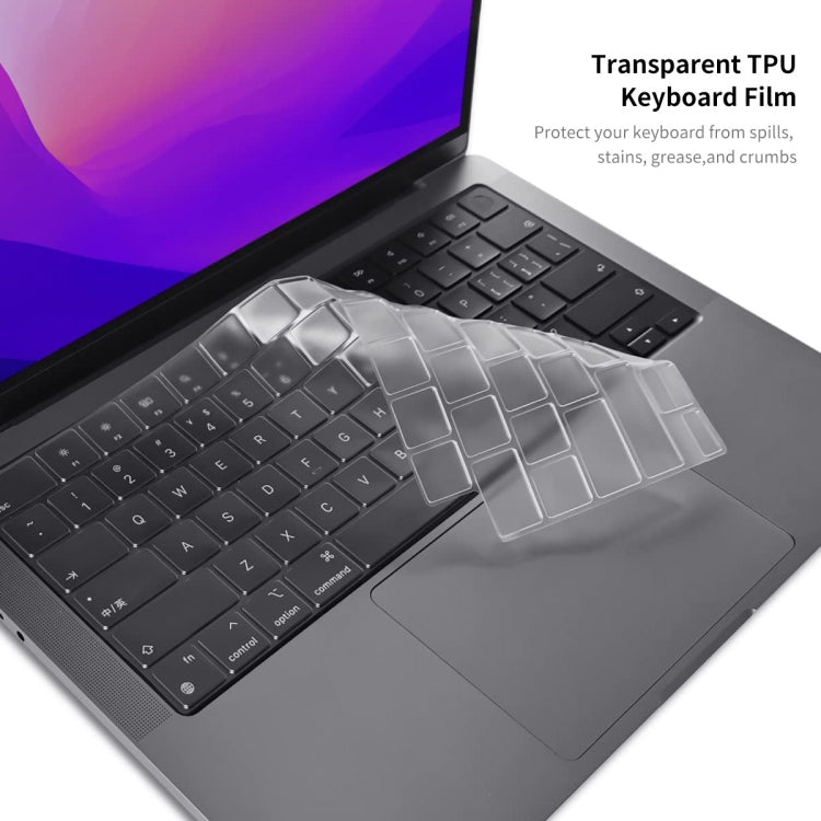 ENKAY Hat-Prince 3 in 1 Matte Laptop Protective Case + TPU Keyboard Film + Anti-dust Plugs Set for MacBook Pro 14.2 inch A2442 2021/A2779 2023, Version:US Version(White) - MacBook Pro Cases by ENKAY | Online Shopping South Africa | PMC Jewellery | Buy Now Pay Later Mobicred