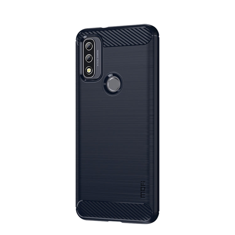 For Motorola Moto G Pure 2021 MOFI Gentleness Series Brushed Texture Carbon Fiber Soft TPU Case(Blue) - Motorola Cases by MOFI | Online Shopping South Africa | PMC Jewellery