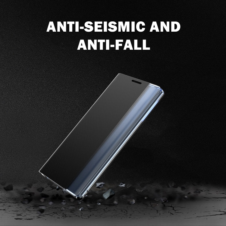 For Samsung Galaxy S22 Ultra 5G Plain Texture Cloth Attraction Flip Holder Leather Phone Case(Dark Blue) - Galaxy S22 Ultra 5G Cases by PMC TechLife | Online Shopping South Africa | PMC TechLife