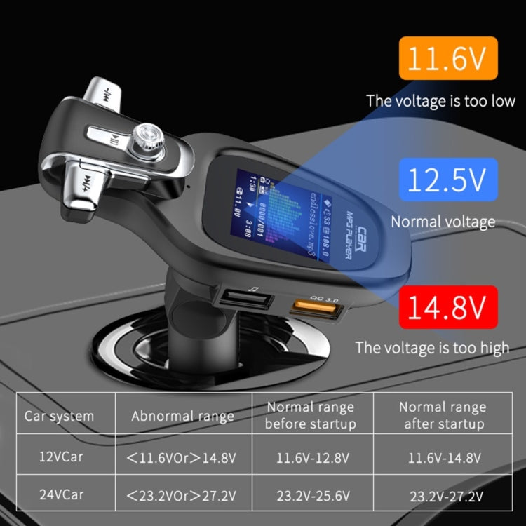 BT28 Car Color Screen Bluetooth MP3 Player AUX FM Transmitter QC3.0 - Bluetooth Car Kits by PMC Jewellery | Online Shopping South Africa | PMC Jewellery | Buy Now Pay Later Mobicred