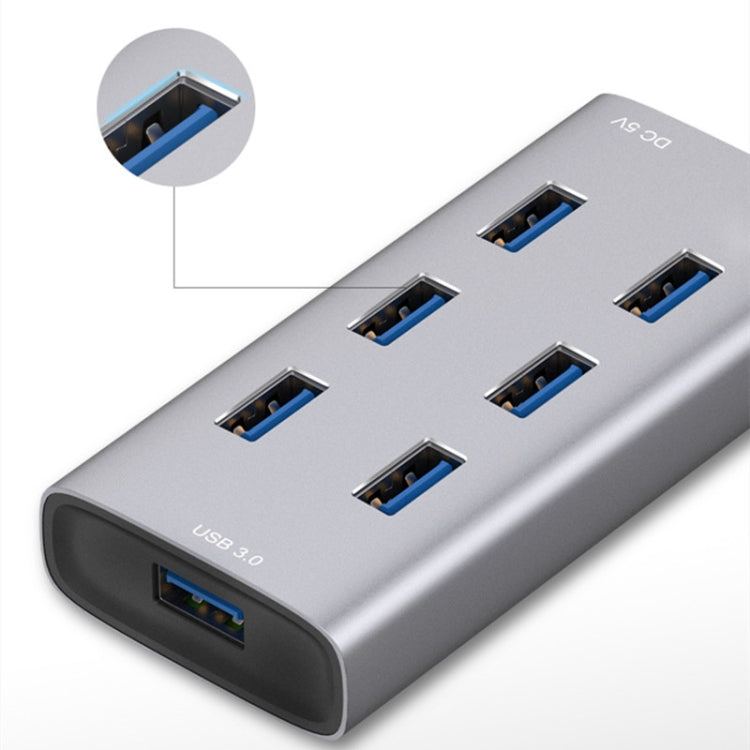 Multiport Metal Enclosure Docking Station HUB with 7 USB 3.0 Ports - USB 3.0 HUB by PMC Jewellery | Online Shopping South Africa | PMC Jewellery | Buy Now Pay Later Mobicred