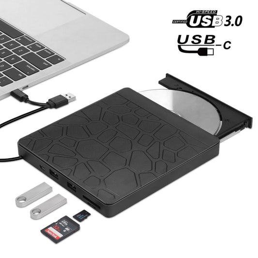 Multi-Functional External DVD Drive USB3.0 CD DVD +/-RW Burner with SD Slot - Rewritable Drive by PMC Jewellery | Online Shopping South Africa | PMC Jewellery | Buy Now Pay Later Mobicred