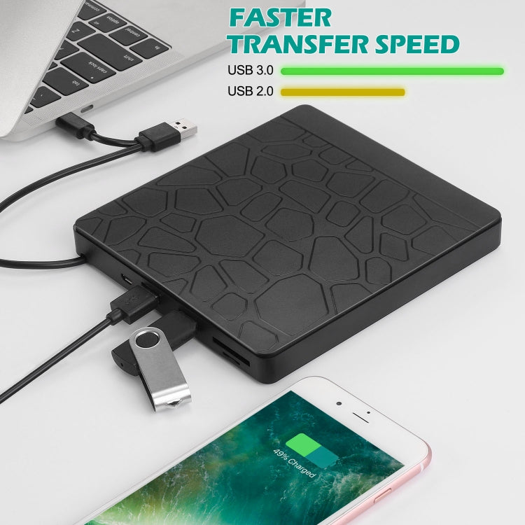 Multi-Functional External DVD Drive USB3.0 CD DVD +/-RW Burner with SD Slot - Rewritable Drive by PMC Jewellery | Online Shopping South Africa | PMC Jewellery | Buy Now Pay Later Mobicred