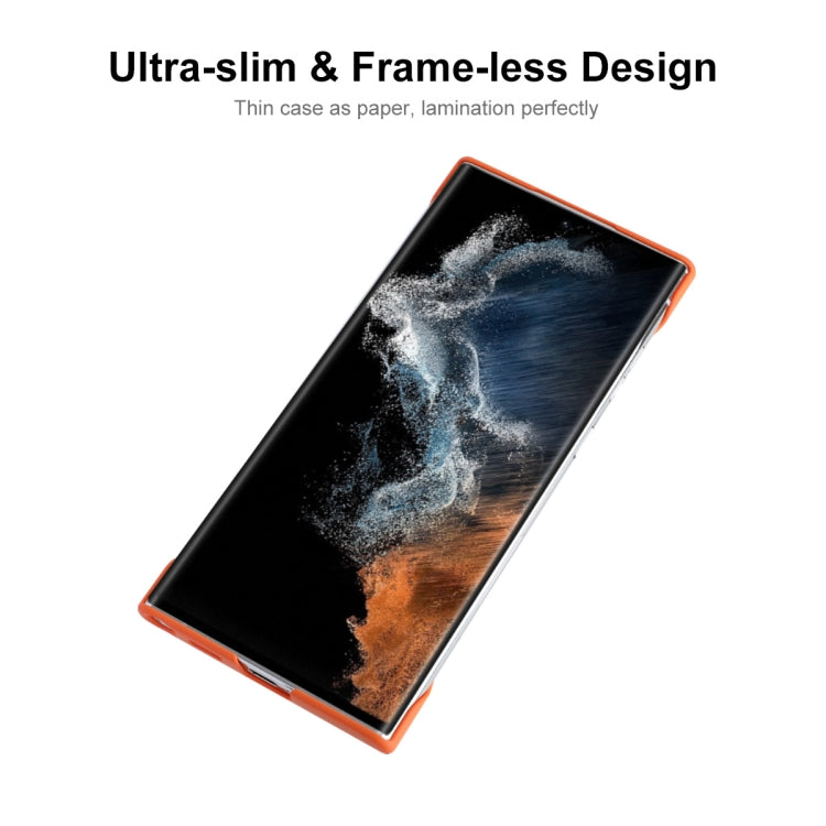 For Samsung Galaxy S22 Ultra 5G ENKAY Matte Frameless Hard PC Case(Orange) - Galaxy S22 Ultra 5G Cases by ENKAY | Online Shopping South Africa | PMC Jewellery | Buy Now Pay Later Mobicred