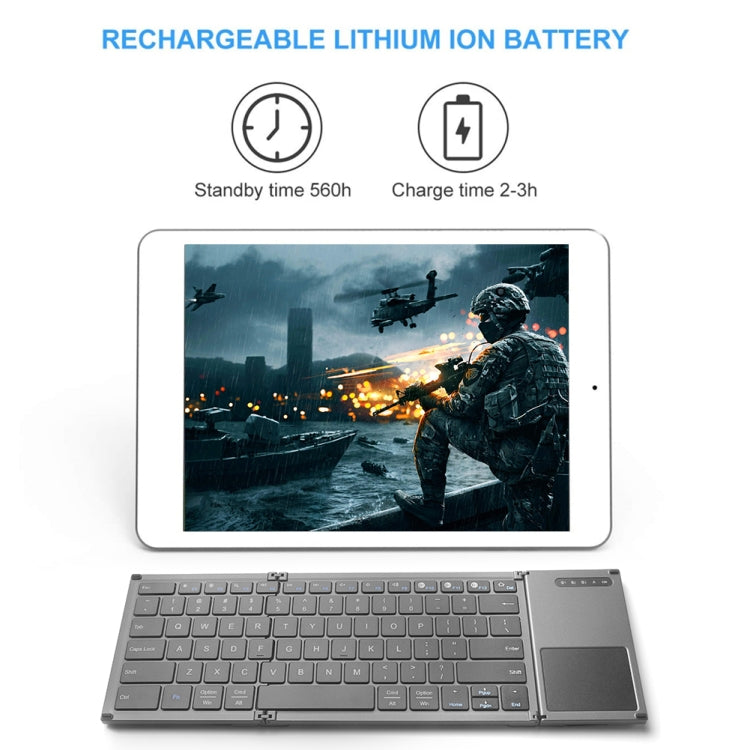 B066S Multi-function Ultra-thin Mini Wireless Three Fold Bluetooth Keyboard - Wireless Keyboard by PMC Jewellery | Online Shopping South Africa | PMC Jewellery | Buy Now Pay Later Mobicred