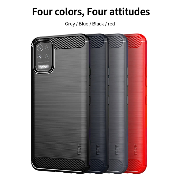 For LG K52 / K62 / K62+ / Q52 / Q62  MOFI Gentleness Brushed Carbon Fiber Soft TPU Case(Black) - LG Cases by MOFI | Online Shopping South Africa | PMC TechLife | Buy Now Pay Later Mobicred