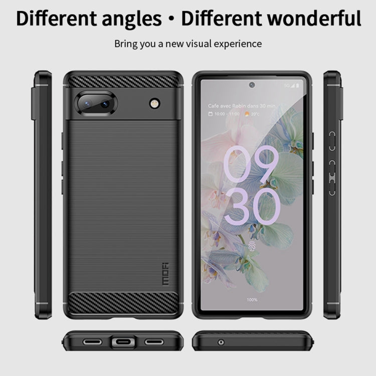 For Google Pixel 6A MOFI Gentleness Brushed Carbon Fiber Soft TPU Case(Red) - Google Cases by MOFI | Online Shopping South Africa | PMC TechLife | Buy Now Pay Later Mobicred