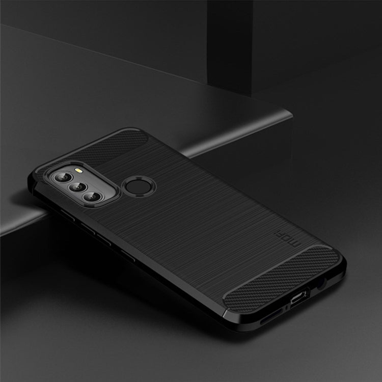 For Motorola Moto G71 5G MOFI Gentleness Brushed Carbon Fiber Soft TPU Case(Black) - Motorola Cases by MOFI | Online Shopping South Africa | PMC Jewellery