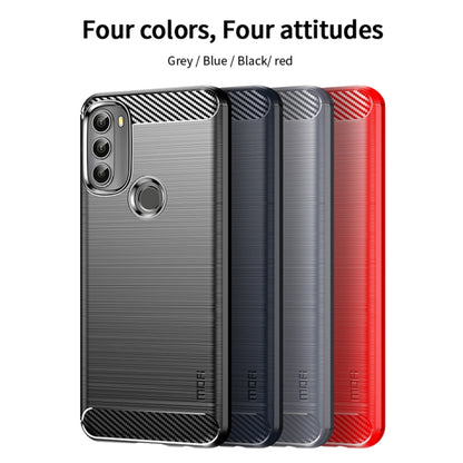 For Motorola Moto G71 5G MOFI Gentleness Brushed Carbon Fiber Soft TPU Case(Blue) - Motorola Cases by MOFI | Online Shopping South Africa | PMC Jewellery