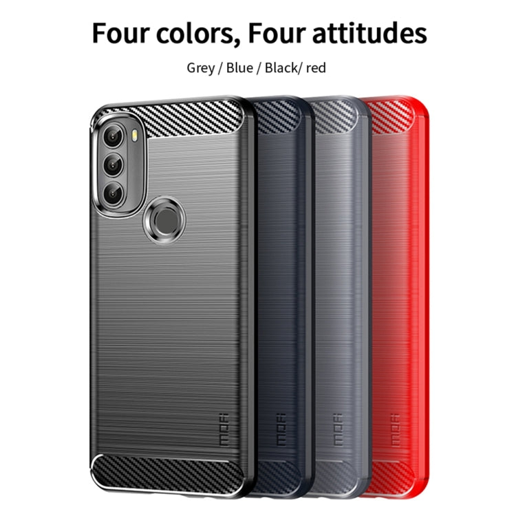 For Motorola Moto G71 5G MOFI Gentleness Brushed Carbon Fiber Soft TPU Case(Gray) - Motorola Cases by MOFI | Online Shopping South Africa | PMC Jewellery