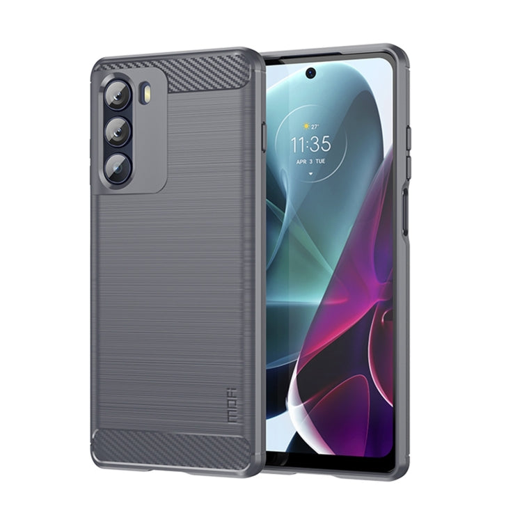 For Motorola Moto G200 5G / Edge S30 MOFI Gentleness Brushed Carbon Fiber Soft TPU Case(Gray) - Motorola Cases by MOFI | Online Shopping South Africa | PMC Jewellery