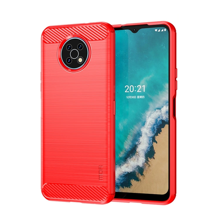 For Nokia G50 MOFI Gentleness Brushed Carbon Fiber Soft TPU Case(Red) - Nokia Cases by MOFI | Online Shopping South Africa | PMC Jewellery