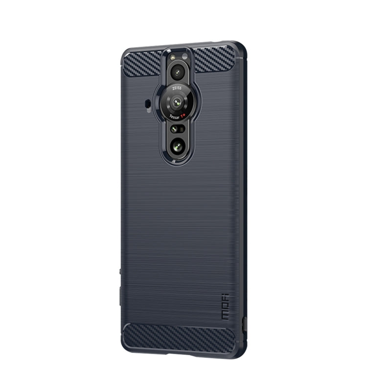 For Sony Xperia Pro-I MOFI Gentleness Brushed Carbon Fiber Soft TPU Case(Blue) - Sony Cases by MOFI | Online Shopping South Africa | PMC Jewellery