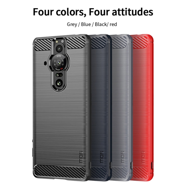 For Sony Xperia Pro-I MOFI Gentleness Brushed Carbon Fiber Soft TPU Case(Red) - Sony Cases by MOFI | Online Shopping South Africa | PMC Jewellery